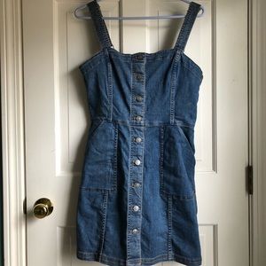 H & M a-line button denim dress size 10